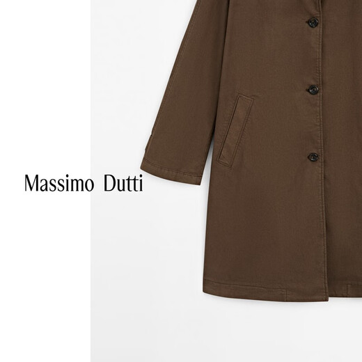 Massimo Dutti夏季新品2025女装 都市通勤简约风长裤风衣外套 06769794 深棕色 S (CN 170/88A)