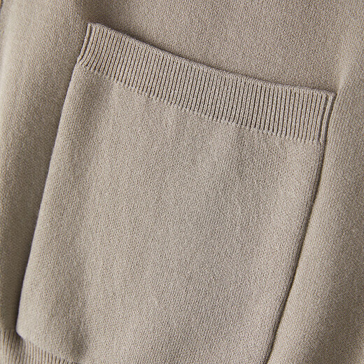 PEACEBIRD Men's Wool Cardigan Spring Fashion Brand Men's Cardigan B1EAE1318 Khaki 1 (Loose) S