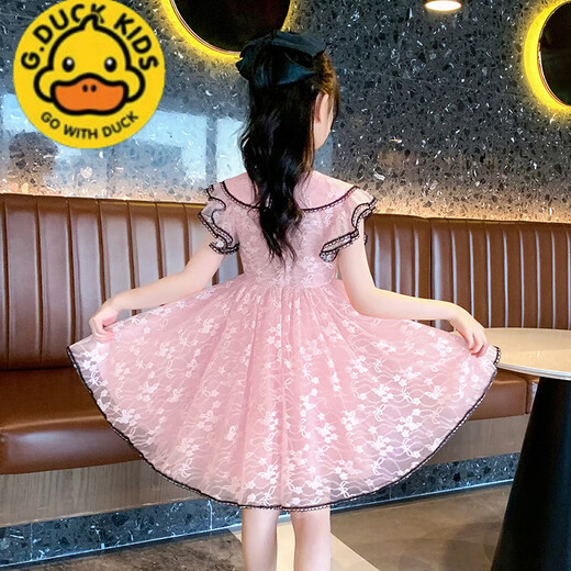 G.DUCKKIDS女童连衣裙儿童公主裙夏季小女孩衣服裙子夏天2025新款童装女春装 2601粉色 110 适 龄4-5岁cm
