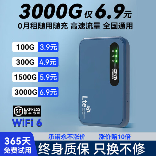 小亿【送一年流量】随身wifi5g无限流量2025新款无线随身wifi高速版移动wi-fi6不限速流量4g网络家用 青瓷白版【FPC天线+16信道】 送3000G流量 100G/月*1个月