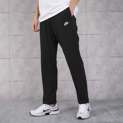 NIKE Men's Sports Pants Spring and Autumn Single-layer Knit Straight Casual BV2767-010 Black M