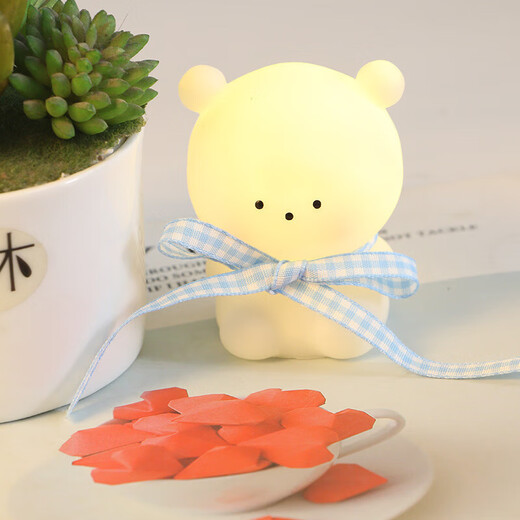 德品diy小夜灯卡通可爱床头氛围灯 儿童摆件宿舍创意小夜灯 1w 丝 039小雪人11cm