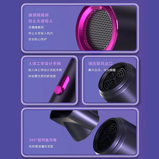 LNGA LANDGRE German quality hair dryer household high-quality silent negative ion high power does not hurt hair student dormitory portable hair dryer home appliance gift electric dryer gray 800w student dormitory recommended gift box