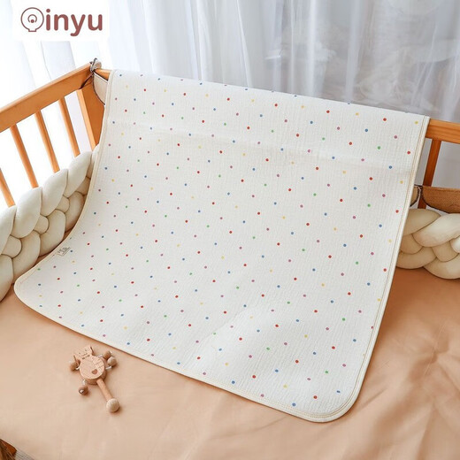 Urine cushion baby can wash water in summer urine cushion baby can wash waterproof and breathable baby can wash cotton all seasons 70*100cm [Don't be afraid of leakage] Hibiscus flower