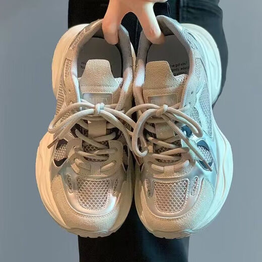 Chaoyunyue Store Zhao Lusi gleiche Dick-Soled-Dad-Schuhe für Frauen im Jahr 2025 Frühling neuer super heißer, vielseitiger, atmungsaktiv