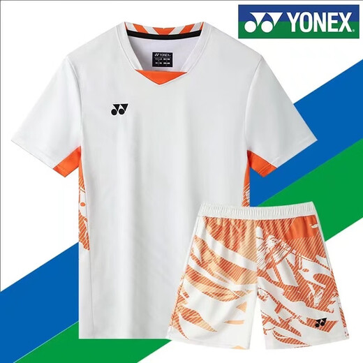 Yonex's new badminton uniform for men and women quick-drying breathable short-sleeved competition uniform for couples golf T-shirt customization watermelon red 9227 red shorts 2XL