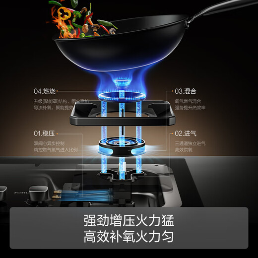 FOTILE newly upgraded 70% thermal efficiency gas stove natural gas household embedded 5.2kW* high fire gas stove 70% high thermal efficiency TF27B