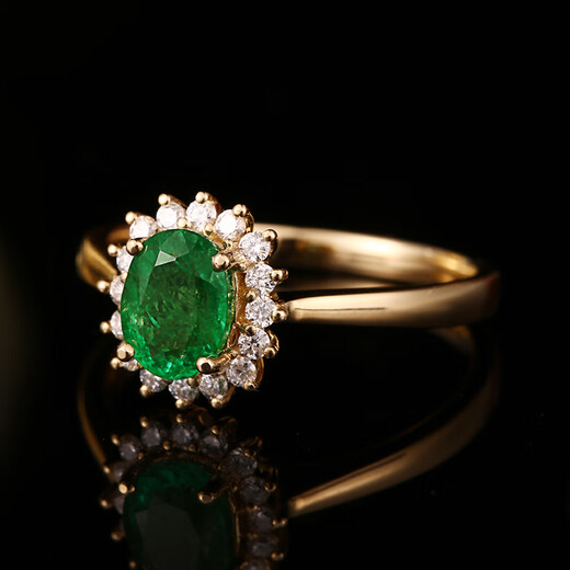 HEEKAIYI Ring Women's Emerald Gemstone Ring Luxury Jewelry Chinese Valentine's Day Birthday Gift for Wife and Girlfriend Emerald Gemstone Ring (1.0ct/Selected Flawless)