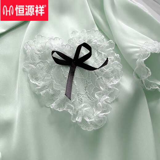 Hengyuanxiang pijama de seda de hielo para mujeres en verano estilo princesa de manga corta set de ropa para el hogar sexy encaje 2025 nuevo verano lindo yx9201 abierto/camiseta doble mascota corta gato m 80-100Jin [Jin iguala 0.5 kg]