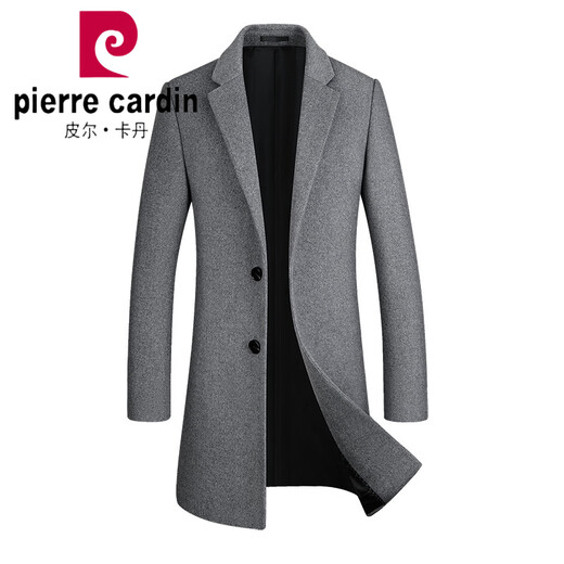 Pierre CARDIN woolen coat men's slim mid-length winter new windbreaker men's thick wool nie men's jacket gray (without cotton) M 170