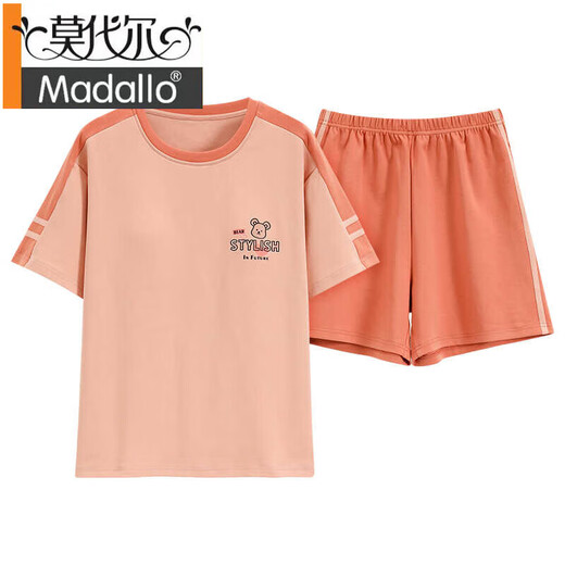 Imitation modale Silk Pure Coton Pyjamas Summer Femmes Pilover Pyjamas Summer Shorts à manches courtes et décontractés Ensemble de vêtements de maison Z9885 M [Recommandé 80-100jin [Jin est égal à 0,5 kg] usure]