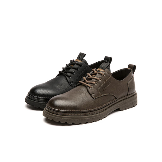 
Red Dragonfly Men's Workwear Shoes Spring and Autumn Low Top Trendy Martin Shoes Thick-soled Leather Shoes Retro Casual Shoes WLA44054 Black 42