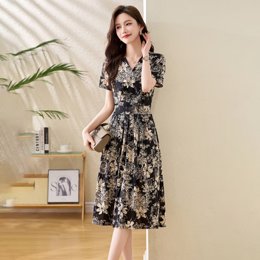 Ehangy International Brand International Light Light Luxury Luxury Women's 2025 Nuevo temperamento francés que abraza la falda de cuello en V delgado L [caja de regalo de alta gama]