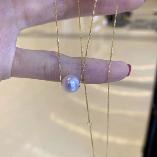 Yueyi Seawater Pearl Necklace Pendant Round Clavicle Chain a Seawater Pearl Single + Free Silver Chain 9:05-10mm45cm