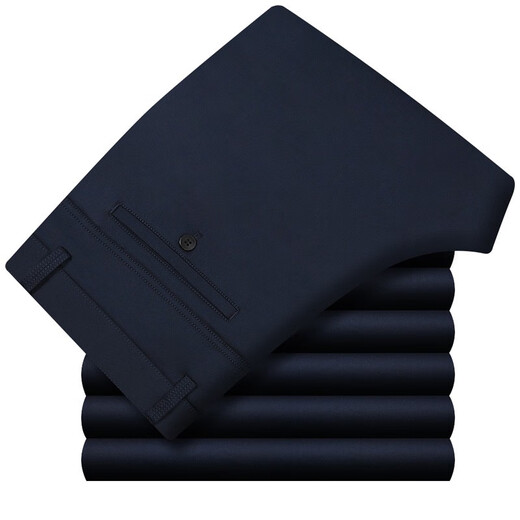 Hudu wool trousers autumn and winter thick style middle-aged and elderly high-waisted loose straight casual men's trousers business non-iron suit trousers pleated black 9901 wool thick style draped 29 2 feet 2 waist size collection follow to get cotton socks