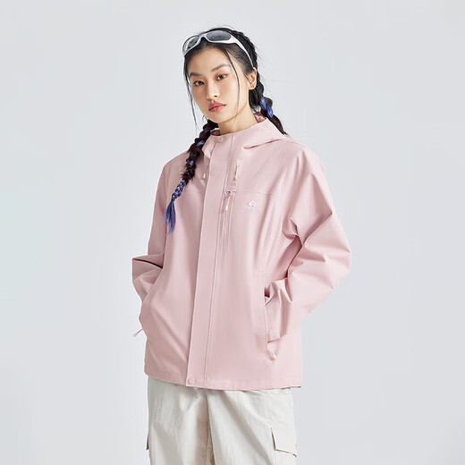 拓路者【青鸟】冲锋衣硬壳女三合一户外防风防水外套登山服情侣透气夹克 芍药粉撞色 丨抓绒两件套 L