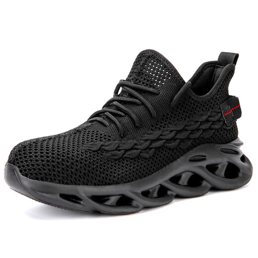 
Labor protection shoes for men's breathable soft sole lightweight casual female electrician's head anti-smash safety work 844...' 44 844 black flying weaving anti-smashing anti-puncture