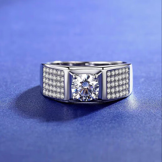 DR platinum men's ring platinum diamond ring diamond ring PT950 living ring wedding ring for boyfriend's birthday gift Gypsophila men's ring light luxury model 1 carat