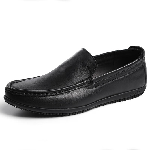 
Western Camel (VANCAMEL) Men's Soft Surface Camel toe layer cowhide genuine leather men's shoes Soft Sole lazy people pedal driving shoes Doudou shoes Atmospheric black 882-1 38