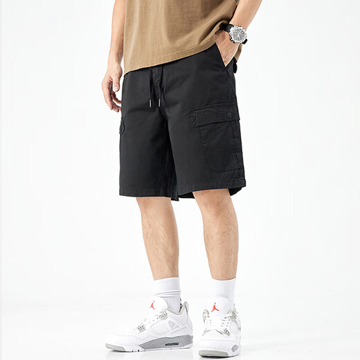Mark Wafi Workwear Casual Shorts Herren trendy losen trendy Sommermitte-Pants Amerikaner Retro 5-Punkthosen Männer 1656 Khaki 28