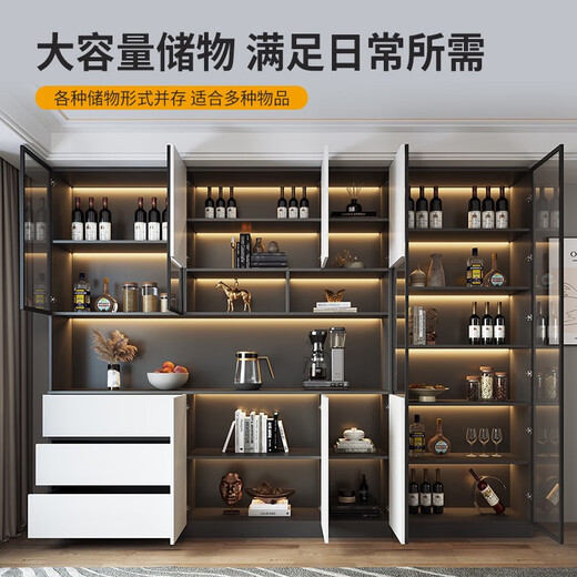 欧派（OPPEIN）2025新款2025新款餐边柜高柜一体靠墙现代简约客厅餐厅家用茶水酒 款式12240*40*220顺丰安装 双门