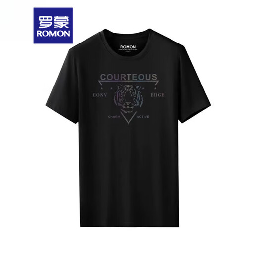 T-shirt à manches courtes Romon Summer pour hommes minces minces de glace polyvalente à manches à manches décontractées