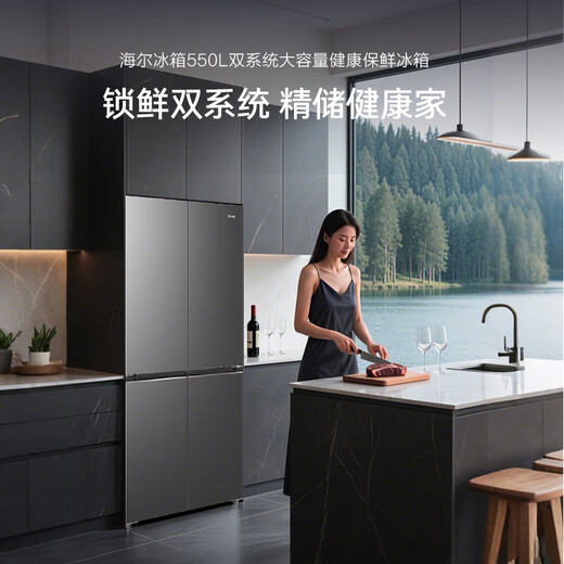 海尔（Haier）550升双系统冰箱【新品首发】十字四开门一级能效节能风冷无霜家用ALP超净系统大容量电冰箱 智控双系统+ALP超净五效合一+新一级双变频