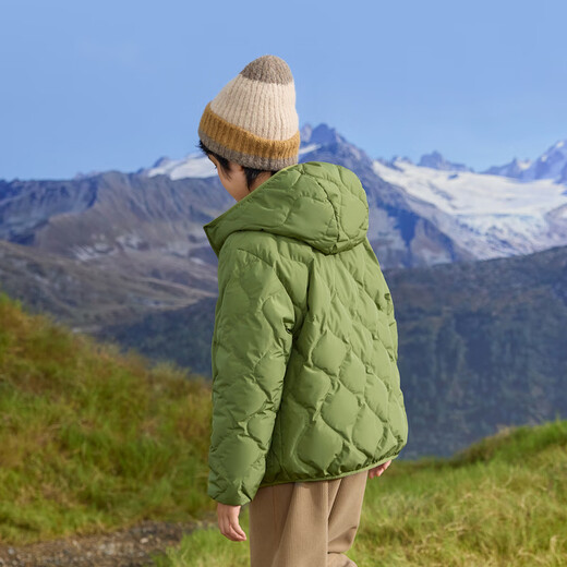 巴拉巴拉童装儿童轻薄羽绒服男童女童冬季2024新款中大童外套保暖上衣 军绿-208424107243 130