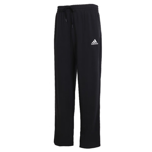 阿迪达斯 （adidas）男裤运动裤春季新款舒适透气商务休闲裤时尚经典直筒长裤IW5909 GK9273黑色刺绣logo直筒裤 XL
