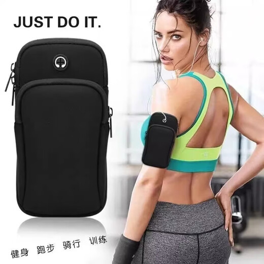 MI Xiaomi Pepper Arm Bag Mobile Phone Storage Bag Sports Outdoor Running Wrist Bag Lightweight Fitness Morning Run Fitness Equipment Unisex Frees Hands Black 1 Pack