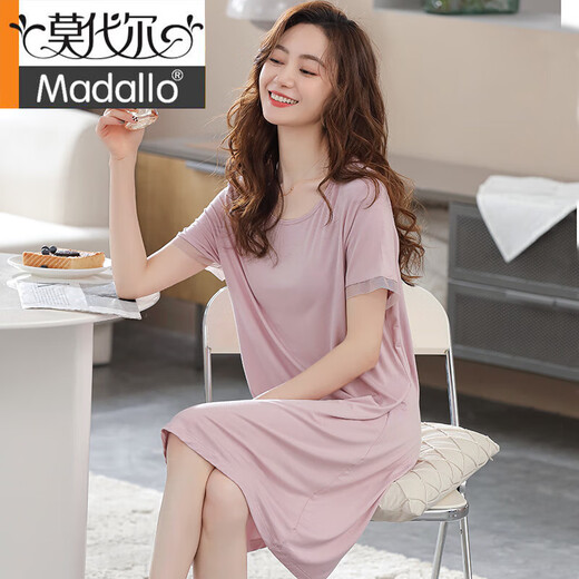 Modal Summer Nightgown For Women Modal à manches courtes minces pyjamas 2025 Nouvelle jupe de grande taille d'été Ice Silk Home jupe x9249 m