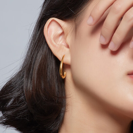 Chao Acer Royal Gold Earrings for Women Women's Gold Water Drop Earrings 5D Hard Gold Single Piece as a Birthday Gift for My Girlfriend Single Piece (Including Silicone Ear Plugs)