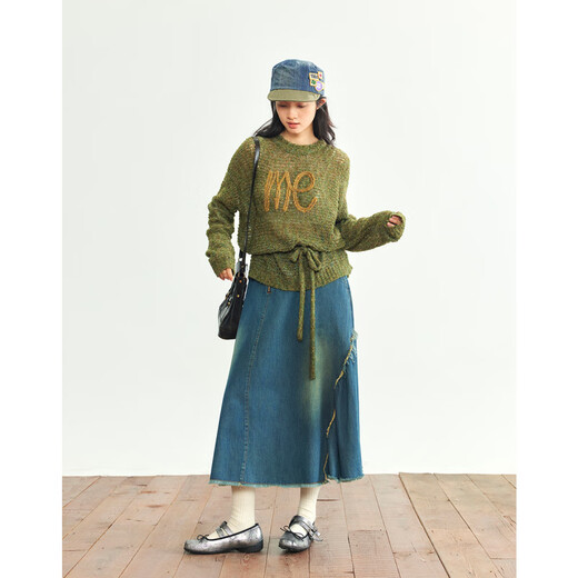 OCTOPUSME Octopus Home [Hollow Thin Style] Pullover Knit Sweater Women 2025 New Style Underwear Knit Sweater Light Blue S