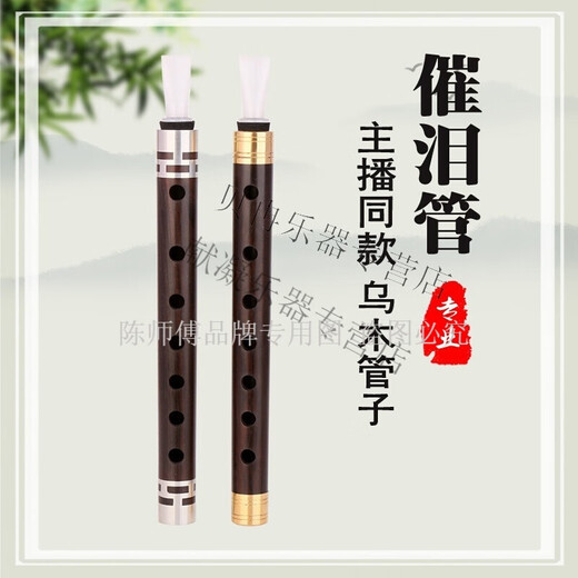 陈师傅催泪管乌木管子管乐乐器简单易学适合自学的初学者成人演奏 镀金箍D调+树脂哨片2个