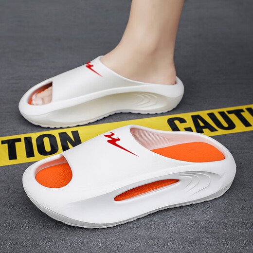 Doppelstar BA Special Wear Summer Pantoffers Herren-Outdoor-Kleidung 2024 Teenager im Freien dicker Sohle im Freien rutscht Unglück (LZ) WDSM-70483-2 Weiß Orange 42-43