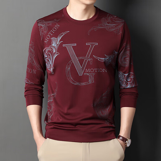 
VANCL (VANCL) Lei Jun men's summer ice silk long-sleeved T-shirt thin round neck 2023 new middle-aged men's base shirt Shangqing 6626 M 165