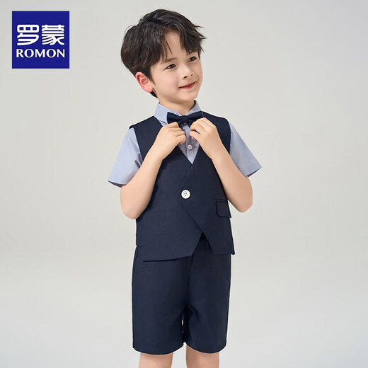 Romon Kinderkleider Boy Abschlussanzug Britische Geburtstagsfeieranzug Flower Boy Performance Anzug 150