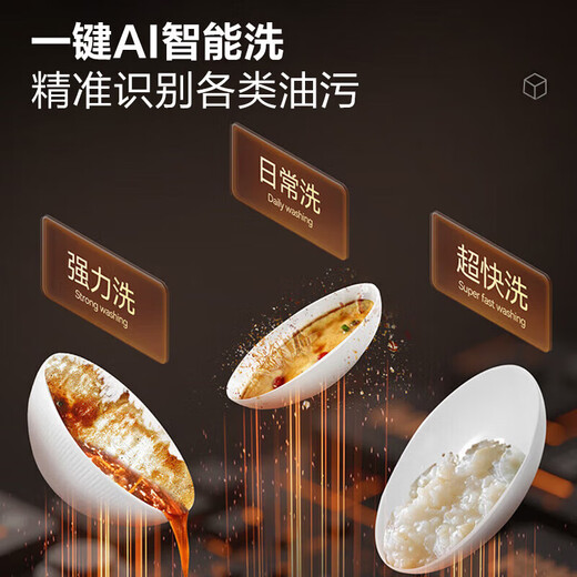 Haier dishwasher built-in 17 sets of large-capacity W30S-P first-class water-efficiency partitioned washing machine 80 high-temperature sterilization washing machine W30MAX upgraded smart door-opening speed dry cleaning and memory elimination 25-year new product丨17 sets of true three-layer丨six-star disinfection丨residue crushing blade