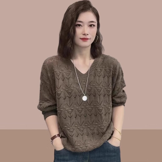 2025 Début du printemps et d'automne Nouveau pull pour les femmes à manches longues à manches longues à manches longues à manchette lâche à manches longues 3115 Ginger XL [Jin suggéré [Jin est égal à 0,5 kg] -135jin [Jin est égal à 0,5 kg]]]