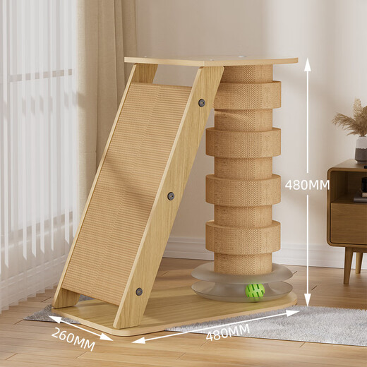 Fandu Pet House Cat Climbing Frame Corrugated Cat Scratching Post Sloping Design for Better Cat Scratching with Funny Cat Toy Cat Scratching Board