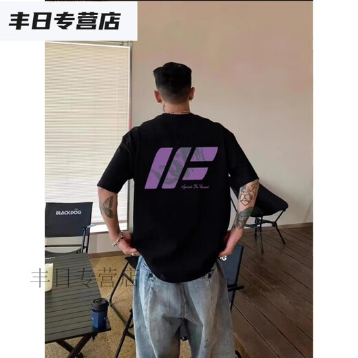 TYBURN重磅棉2025短袖T恤cleanf简约休闲宽松潮流夏季百搭ins 白色短袖(前后D9737) S 建议（90-110斤）