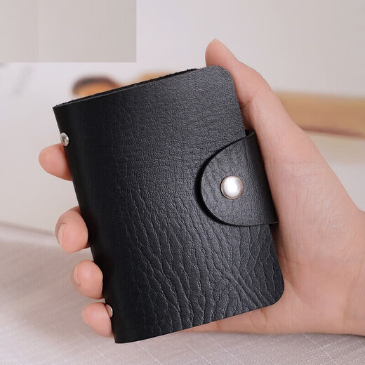 12 card slots card holder for men and women, ultra-thin mini wallet, multi-functional leather case, multi-card slot ID card holder, black, double-sided card insertable - 12 card slots