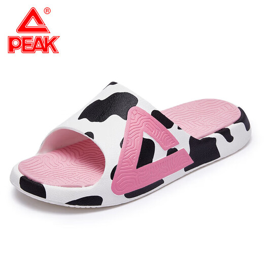 PEAK Slippers Pink Couple New Spring and Summer Sports Flop Women's Outdoor Beach Shoes Women's Shoes White/Black/Pink 41
