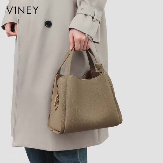 Viney bag women's bag cowhide bucket bag light luxury crossbody handheld shoulder bag birthday gift brand for girlfriend and wife