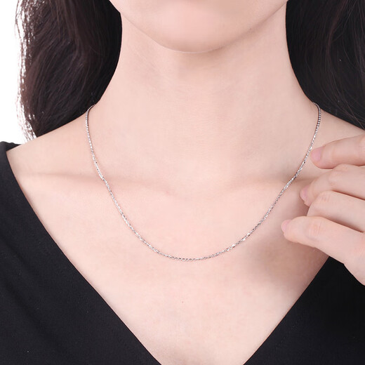 Youshu platinum necklace pt950 simple and fashionable O-shaped clavicle platinum necklace versatile pendant for your girlfriend O-shaped chain necklace 2.10g45cm