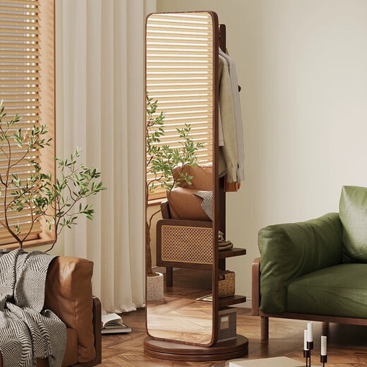 Millennium Washington Rotary Dressing Mirror Home bodenstehe Mirror Schlafzimmer Ganzkörper Spiegel Multifunktionskleidung Kleiderbügel integrierter anpassender Spiegel Quadrat Hu Tao