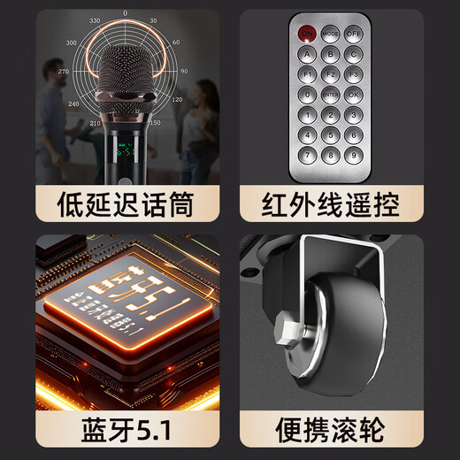 NINTAUS square dance audio outdoor K-song and dance performance pull rod mobile Bluetooth speaker store dedicated large volume 800 square meters 15-inch bass + new upgraded version