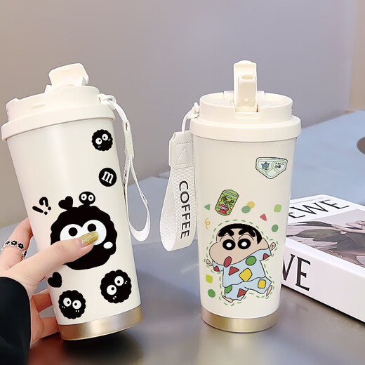 Thermosexual katie chat mignon tasse de café tasse thermique thermique grande capacité 316 en acier inoxydable en céramique tasse de nouveaument de ligne de ligne en acier inoxydable pour femmes