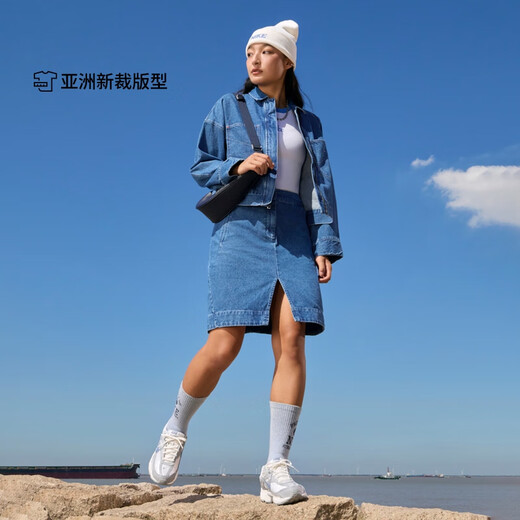 NIKE耐克官方女子牛仔夹克外套纯棉超宽松短款叠搭 441中蓝 S