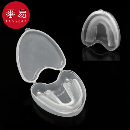 番易牙套A1p341-运动保护牙齿用具拳击比赛护齿套散打跆拳道用护 透明色单面护齿1个-均码